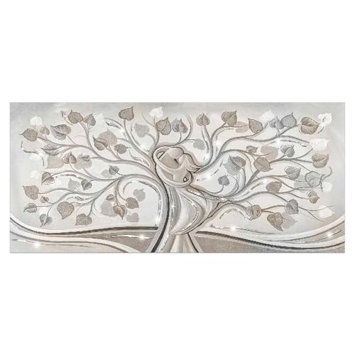 Lupia - Quadro Moderno Albero della Vita, su tela poliestere con brillantini Glitter, BRILLANT 45x100 cm ALBERO ABBRACCIO MIX capezzale Camera da Letto o per Soggiorno, Amore e Famiglia