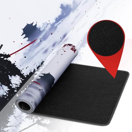 DESERO Large Gaming Mouse Pad (800 x 300 x 3 MM) XL Extended Desk Mat, Japanese Mouse Mat, Gaming Keyboard Mousepad, Big Desk Pad with Non-Slip Base and Stitched Edge for Office/Gaming.(B19). - Image 5