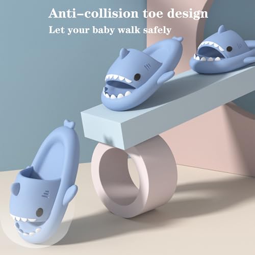 Jfxgjuv Shark Slides Kids, Boys Girls Cloud Shark Slides, Non-Slip Open Toe Thick Sole Beach Pool Shower Shoes Bathroom Slippers3