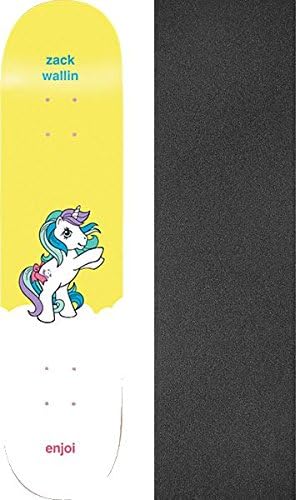 Enjoi Skateboards Zack Wallin My Little Pony Skateboard Deck Resin-7-8" x 31.7" with Jessup Black Griptape - Bundle of 2 Items
