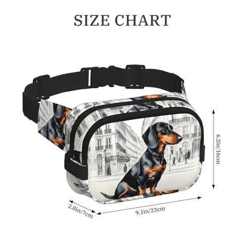 Sac banane carré double couche à motif teckel pour optimiser votre rangement - 3