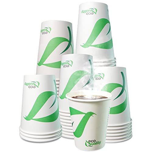 Compostable Biodegradable Paper Coffee Cups (50 Count)