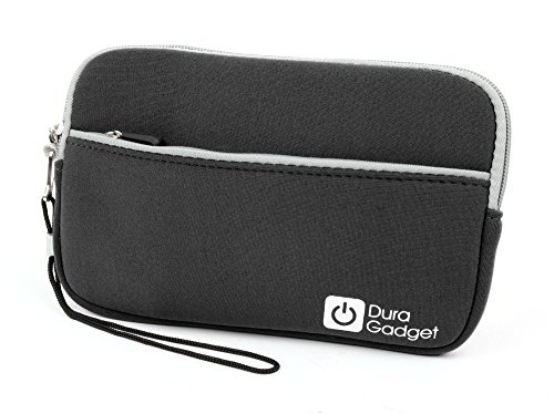 DURAGADGET Jet Black Tough Water & Scratch Resistant Neoprene Zip Case - Compatible