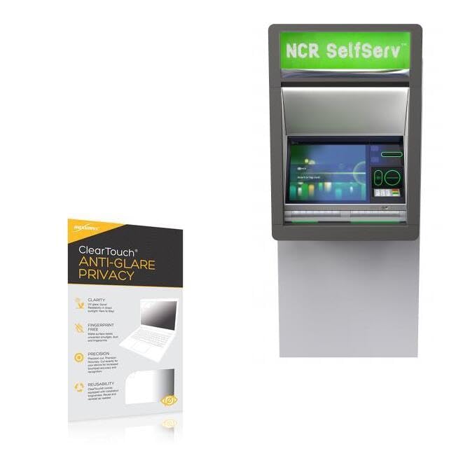 BoxWave Screen Protector Compatible With NCR SelfServ 84 (15 in) - ClearTouch Anti-Glare Privacy (2-Pack), Privacy Screen Protector Flexible Film Anti-Glare