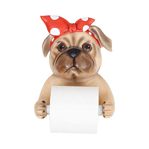 Preisvergleich Produktbild QYDM klopapierrollenhalter, Tier 3D Prägen Harz Toilettenpapierhalterung, Süßer Hund Geformt Haus Dekoration klopapierhalter, Geeignet für Bad WC Küchen etc
