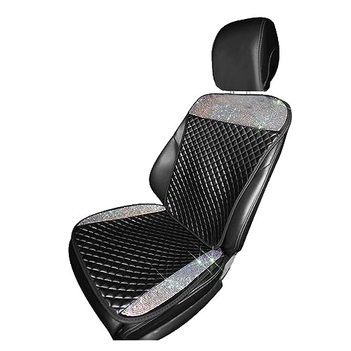 Housse de siège de voiture respirante en similicuir chic et strass scintillants pour femme