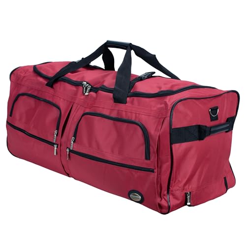 Image of Rockland Rolling Duffel Bag, Black, 22 inch