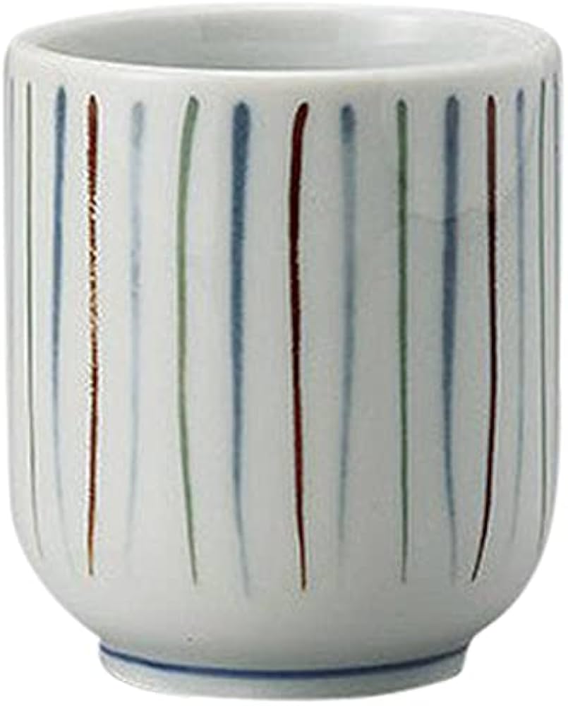 Amazon.com: せともの本舗Set of 5 Long Teacup, Tri-Color