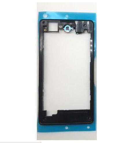 Fitted Case Z1 mini Rear Housing Middle Plate Frame Spare Part With Adhesive for Sony Xperia Z1 Compact D5503 Back Rear Frame (Black)