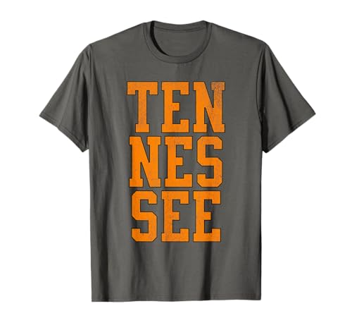 Retro TENNESSEE, TEN NES SEE tri-level Varsity Style Print Camiseta