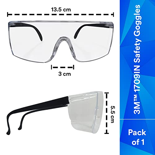 Image of 3M 1709IN Safety Goggles Hard Coat Eye Protector Anti Pollution Eyewear For Multipurpose Use In Ridi