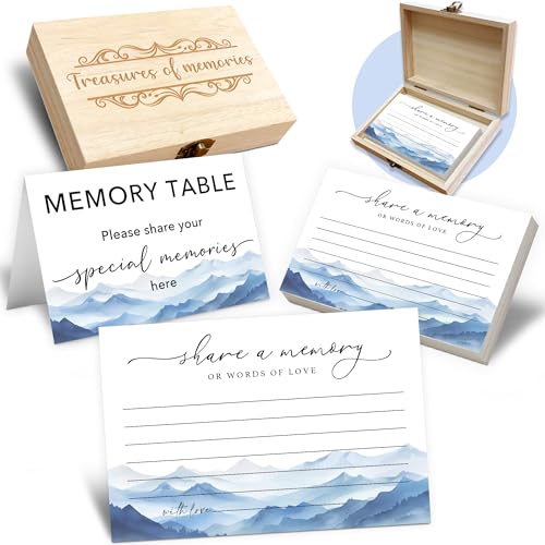 BHTPNG Share A Memory Card for Celebration Of Life - 50 Pcs Memorial Cards Memory Box for Graduation Wedding Funeral Keepsake for Celebration Of Life Decorations -A05