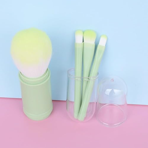 Miniatura 2 de Juego de brochas de maquillaje de viaje 4 en 1, juego de brochas de maquillaje retráctiles para sombra de ojos, mini cerdas suaves portátiles, juego