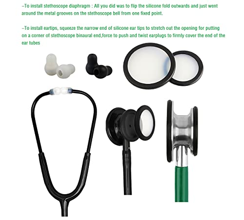 14Pcs Classic Iii, Cardiology Iii & Iv Stethoscope Accessories Replacement Spare Parts Kit For Littmann Stethoscope, Cardiology Stethoscope Diaphragm Silicone Ear Piece Tips Name Tag Chestpiece Cover #TOP4