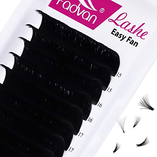 Eyelash Extension Supplies D Curl 0.05 15-20mm Mix Volume Lash Extensions Easy Fanning Lashes 4D 5D 6D 7D 10D Self Fanning Lashes Russian Automatic Blooming Eyelashes (0.05mm-D, 15-20mm Mix)