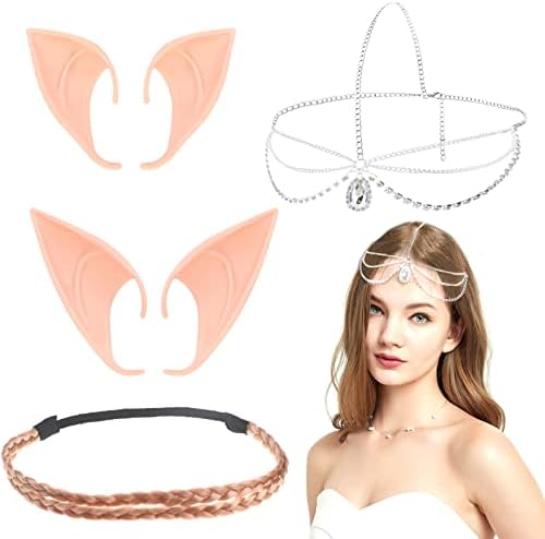 Lusofie 2 Pairs Elf Oren Halloween Fee Elf Oren Volwassen Voor Pixie Haaraccessoires Kerst Kostuum Maskerade Accessoires Fae Oor Halloween Kostuum Cosplay