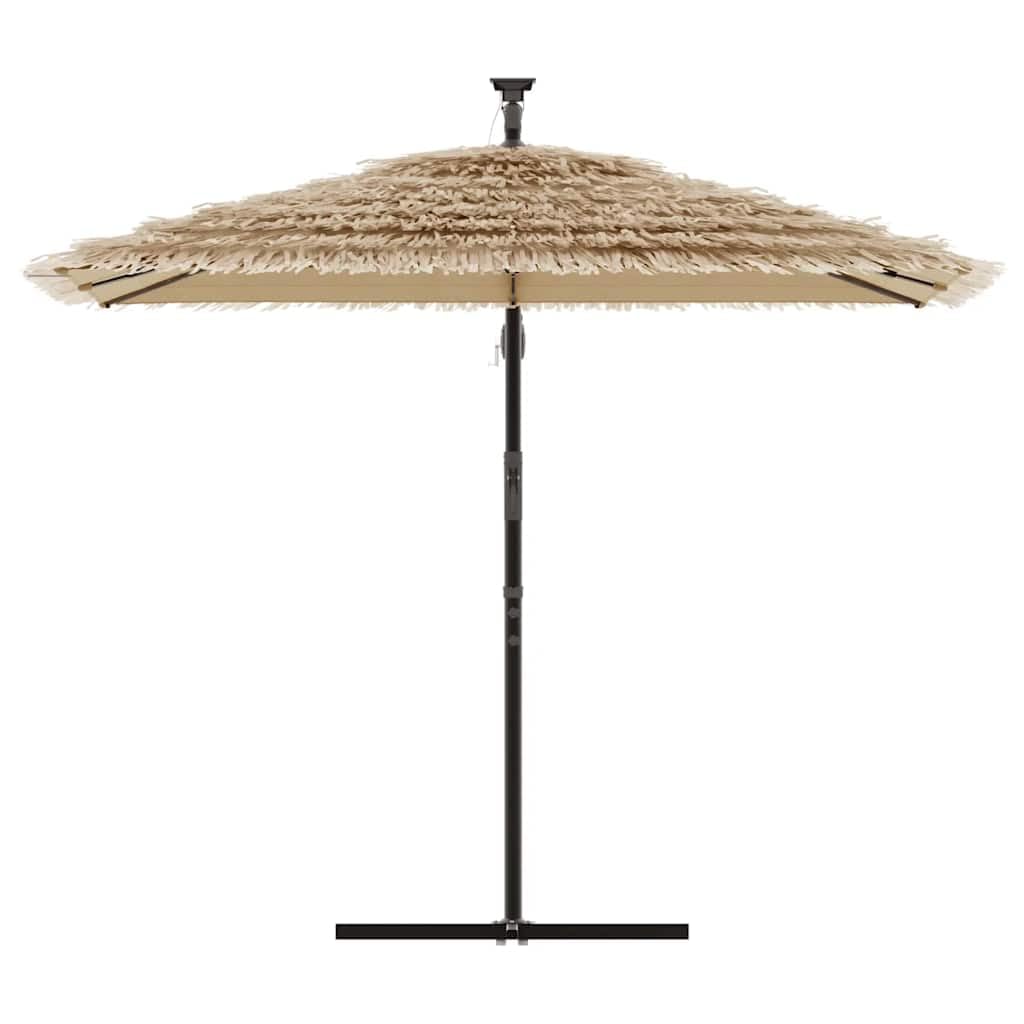 Ombrellone da giardino, marrone, 246 x 246 x 230 cm | Poliestere resistente, palo in acciaio, meccanismo a manovella, resistente al vento