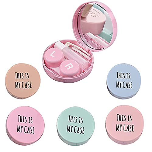 DIAMOND EYE Lens Travel Kit Case Box Container Holder with Mirror Tweezers and Solution Bottle (Random Color) 1 Pcs with Solution 3