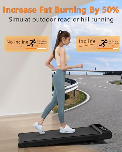 Manbaout Walking Pad Treadmill With Incline,Under Desk Treadmill With Incline 2 In 1 For Walking And Jogging,2.5Hp Compact Incline Walking Pad For Home Office With Remote Control thumb #2