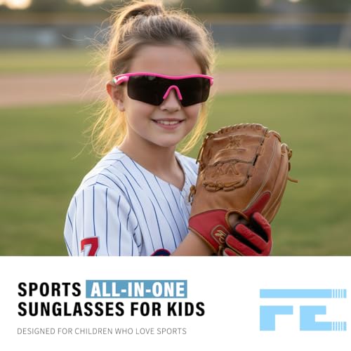 Image of FEISEDY Kids Polarized Sports Sunglasses, TR90 UV400 Baseball Cycling