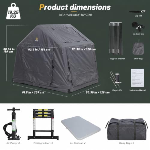 Carpa inflable para techo de auto Nice C 2 personas miniatura 2