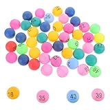 Gatuida 50 Stück Nummerierte Kunststoffbälle Kleine Bunte Party lotteriebälle Leichte Spielkugeln für Barspiele und Veranstaltungsdekoration