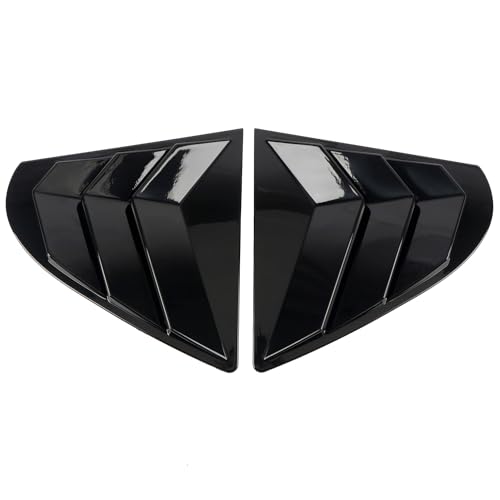HIGH FLYING for Mitsubishi Lancer 2008-2017 Car Exterior Accessories Back Window Scoop Louver Cover ABS 2pcs (Glossy Black)
