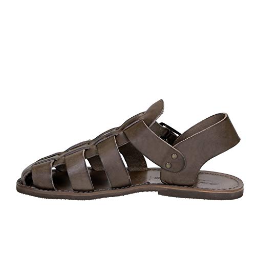 Handmade in Italy Men's Franciscan Sandals in mud Color Leather3
