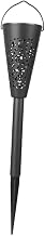 Solar Outdoor Garden Light Warm Lamppost with Ground Spike Design Easy Installation No Wiring Weather-Resistant Lawn Decor for Patio and Home