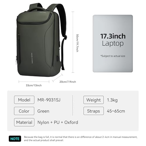 Image of MARK RYDEN Business Backpack for Men, Waterproof High Tech Backpack with Sport Car Shape Design and USB Charging Port, Travel Laptop Backpack Fits 17.3 Inch Notebook | Waterproof Tech Backpack with USB Charging Port, Professional Work Backpack for Travel, Office, College, Commuting, Hiking