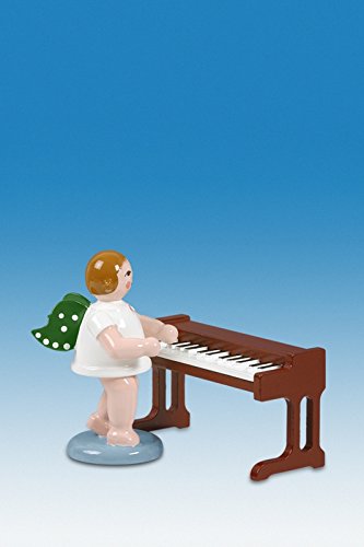 Ange au claviset en bois décoration table Noël miniature 6 cm ambiance chaleureuse