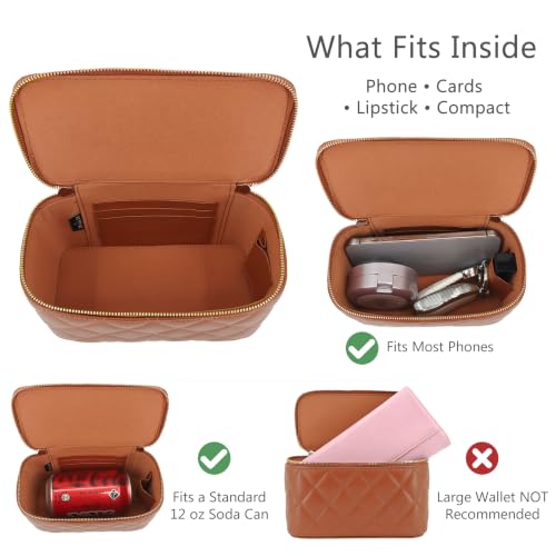 Image of M-ioi-M Small Mini Quilted Lambskin Vanity Purse Crossbody Bag for Women