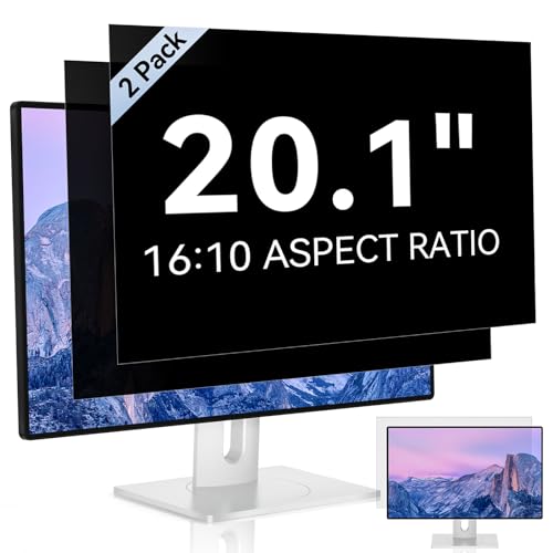 Image of Mamol [2 Pack] 20.1 Inch Computer Privacy Screen for 16:10 Aspect Ratio Widescreen Monitor, Eye Protection Anti Glare Blue Light Computer Monitor Privacy Filter, Removable Anti-Scratch 20in Protector