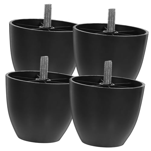 HOMSFOU 4 niveladores de muebles de plástico ajustables para sofá y gabinete, patas de repuesto para un soporte resistente, fácil instalación, mejora la estabilidad para varios tipos de muebles