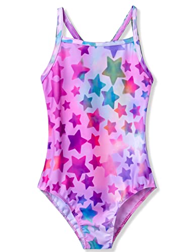 Image of TENVDA Girls One Piece Swimsuits Sport Halter Swimwear Beach Bathing Suit