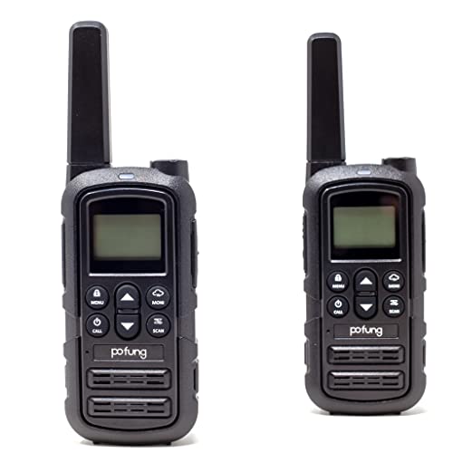 YDC TECH Pofung CT23-GF1 Walkie Talkie FRS Handheld Rechargeable Two Way Radio 22 Channel VOX (2 Pack) NOAA Built-in (Classic Black)