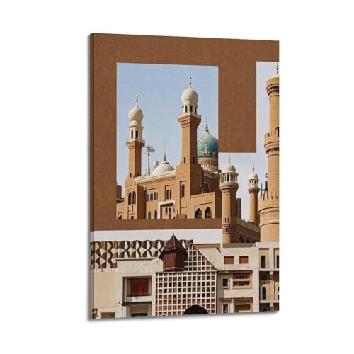 OKNGB Póster de arquitectura de cultura islámica, póster de paisaje de viaje, pintura decorativa, lienzo, póster de pared e impresión artística moderna para dormitorio familiar, pósteres de decoración