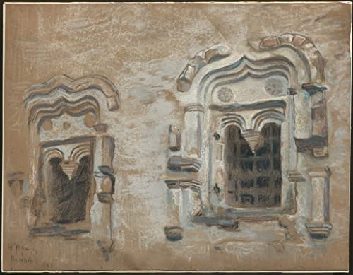 Lienzo de Ventanas de una casa Pskov de Nicholas Roerich pintura mural para decoración 60x90cm