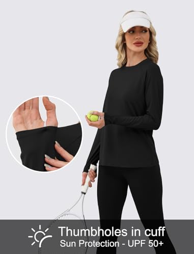 WIHOLL Workout Tops for Women Long Sleeve Sun Shirt UPF 50+ UV Protection Running Hiking Clothes Quick Dry Athletic Tops3