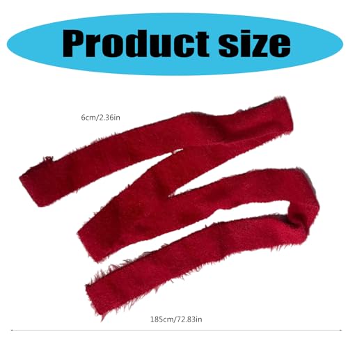 Knit Scarf for Women Long Skinny Belt Necktie Imitation Mink Hair Photo Props Long Neckerchief Skinny Scarf Necktie4