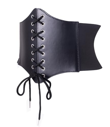 Women's Elastic Costume Waist Belt Lace-up Tied Waspie Corset Belts for Women2