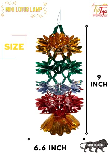 Image of Premium Folding Paper Hanging Lamps Chandeliers Garland for All Occasion (Mini Lotus Lamp, 4 Pieces)