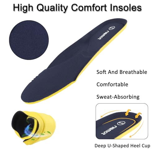 riemot Memory Foam Shoe Insoles for Men and Women,Cushioned Shoe Insoles for Sports Trainers,Work Boots,Hiking Boots,Running Shoes Comfort Inner Soles Navy Size 13UK/47EU - Image 2