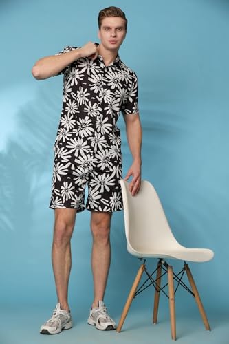 Image of Mens Printed Casual Shirts and Shorts Set Button Down Co-ord Set
