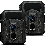 4Kトレイルカメラ 電池式 超ミニ防犯カメラ 静止画4800万画素 暗視カメラ 動体検知 赤外線人感センサー 屋外 屋内カメラ 野外監視 IP66級防水防塵 120°検知範囲 高速トリガースピード (2パック)