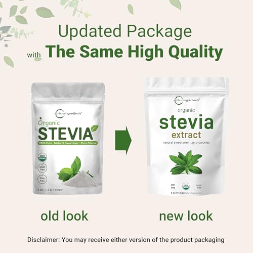 image for Micro Ingredients Pure Organic Stevia Powder, 4 Ounces, 706 Serving, H
