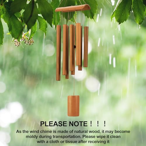 Virekm FL-BAMBOO Wind Chimes For Outside, Sympathy Wind Chimes Bamboo Windchimes Outdoors With Natural Sounds thumb #1