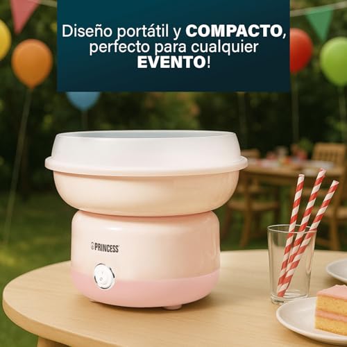 Miniatura 6 de Princess Máquina De Algodón De Azúcar, 500w, Diseño Compacto, Piezas Aptas Para Lavavajillas, Incluye Palitos Y Cuchara Medidora, Bpa-Free, Pies Antideslizantes, Fácil De Usar, 292990