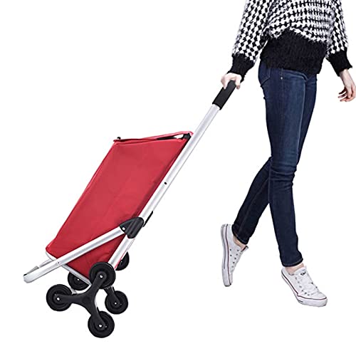 BIAOYU Einkaufstrolley Faltender Einkaufswagen mit 6 Rädern Großer Kapazität Klettern Treppenwagen mit… – Bild 5
