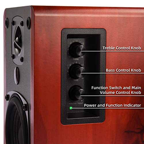 GOBRAN Singing Wood BT27 Enceintes d’étagère Bluetooth Actives avec contrôle et télécommande intégrés – Moniteur de Studio avec 2 entrées de Ligne auxiliaires – 54 Watts (Noyer) - Les Beatles, Paul McCartney, John Lennon, RIngo Starr, George Harrison GOBRAN Singing Wood BT27 Enceintes d'étagère Bluetooth Actives avec contrôle et télécommande intégrés - Moniteur de Studio avec 2 entrées de Ligne auxiliaires - 54 Watts (Noyer) – Image 7